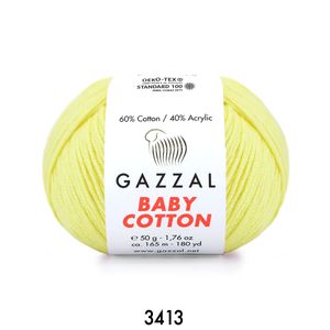 Gazzal Baby Cotton 50 gram  3413 Açık Sarı