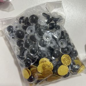 14mm Simli Göz (1 Çift) gold