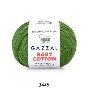 Gazzal Baby Cotton 50 gram  3449 Koyu Yeşil