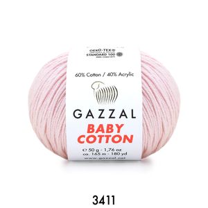 Gazzal Baby Cotton 50 gram  3411 Açık Pembe