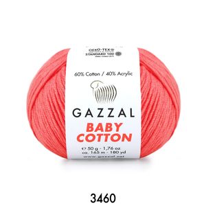 Gazzal Baby Cotton 50 gram  3460 Neon Pembe