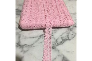 Pamuk Dantel Dar 1 Metre (1.5cm En) Pembe