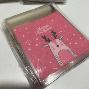 Şeffaf Poşet 10x10cm (10 adet) MERRY CHRİSTMAS GEYİK