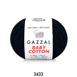 Gazzal Baby Cotton 50 gram  3433 Siyah