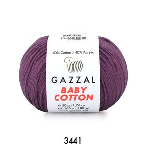 Gazzal Baby Cotton 50 gram  3441 Patlıcan Moru