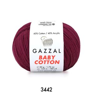 Gazzal Baby Cotton 50 gram  3442 Bordo