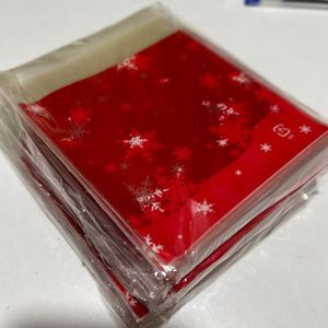 Şeffaf Poşet 10x10cm (10 adet) KIRMIZI KAR