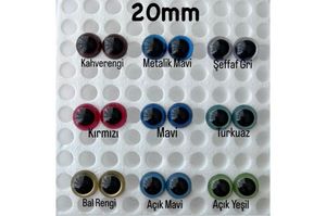 20mm Renkli Kilitli İthal Göz kırmızı
