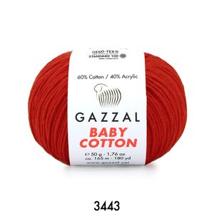 Gazzal Baby Cotton 50 gram  3443 Kırmızı