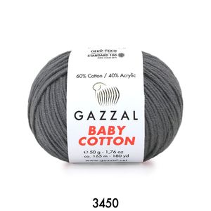 Gazzal Baby Cotton 50 gram  3450 Koyu Gri