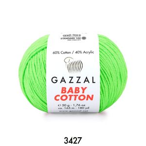 Gazzal Baby Cotton 50 gram  3427 Neon Yeşil