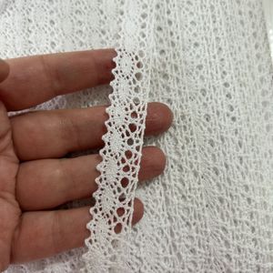 Pamuk Dantel Dar 1 Metre (1.5cm En) Beyaz