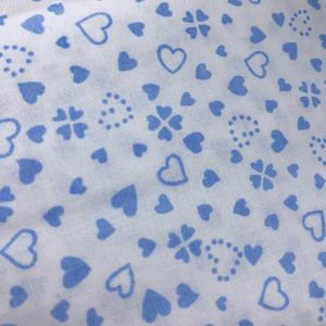 Poplin Kumaş 50x80cm MİNİK KALPLER mavi