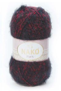 Nako Paris 100gr 21306-kırmızı siyah muline