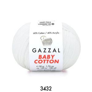 Gazzal Baby Cotton 50 gram  3432 Beyaz