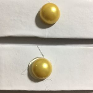 İnci Düğme 10mm (Çift) açık sarı