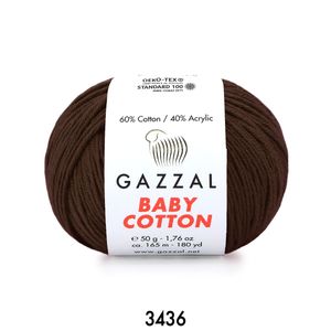 Gazzal Baby Cotton 50 gram  3436 Kahverengi