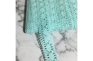 Pamuk Dantel Geniş 1 Metre (2.5 cm Genişlik) Su yeşili