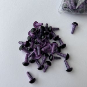 8mm Renkli Kilitli Amigurumi Göz LAVANTA