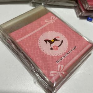 Şeffaf Poşet 10x10cm (10 adet) ATLI PEMBE