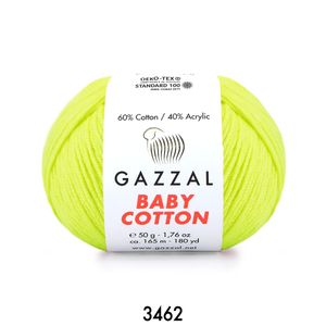 Gazzal Baby Cotton 50 gram  3462 Neon Sarı