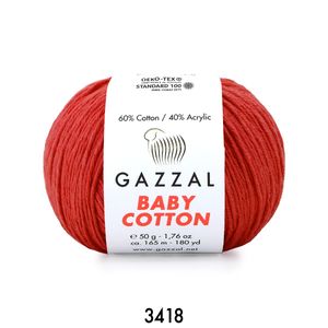 Gazzal Baby Cotton 50 gram  3418 Açık Kırmızı