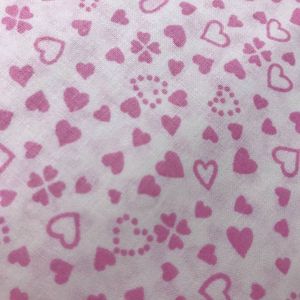 Poplin Kumaş 50x80cm MİNİK KALPLER pembe