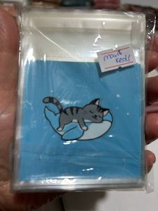 Şeffaf Poşet 7x7cm (10 Adet) MAVİ KEDİ