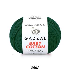 Gazzal Baby Cotton 50 gram  3467 Koyu Yeşil