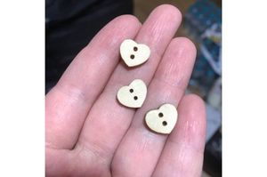 Kalp Düğme Ahşap  12mm(Adet)