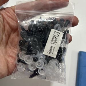 Siyah Göz Paketi 50 Çift 6mm